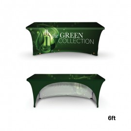 DisplaySplash 6' RPET Stretch Open Back Table Cover with Logo