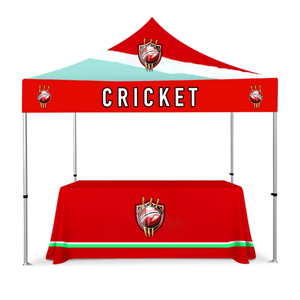 Complete 10' x 10' Custom Pop-Up Tent Kit with Table Throw with Logo