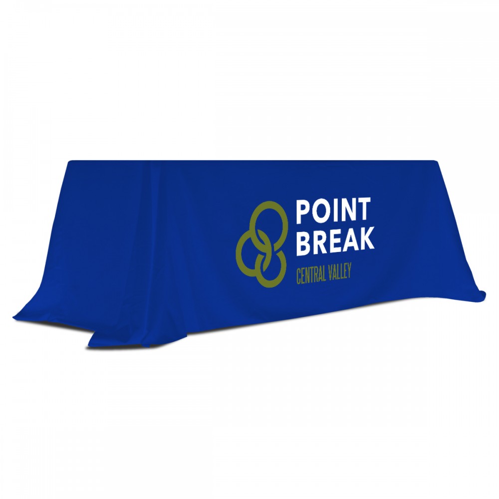 Royal Blue 6' Standard Table Throw (Full-Color Dynamic Adhesion) Logo Branded Royal Blue 6' Standard Table Throw (Full-Color Dynamic Adhesion) Logo Branded