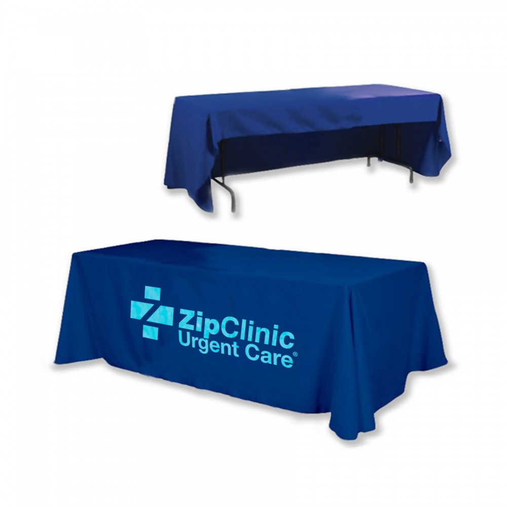8 Ft Economy Rectangle Table Cloth with Logo
