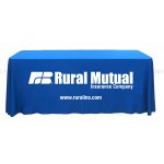 8' Premium PolyKnit Throw Style Table Cover w/One Color Logo (96"x30"x29") with Logo