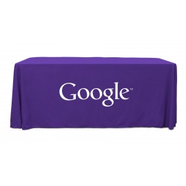 6' Standard PolyPoplin Throw Style Table Cover w/One Color Logo (72"x30"x29") with Logo