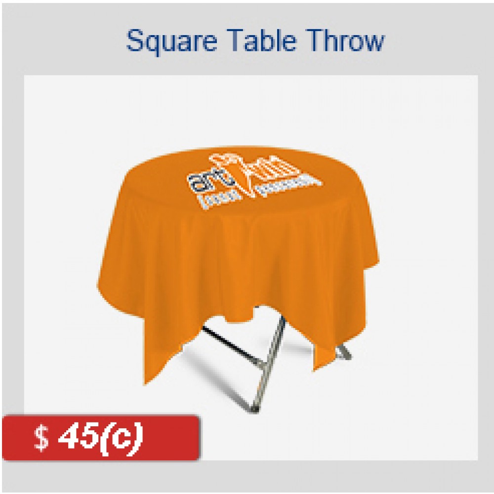 Custom Printed SQUARE Tablecloth 29" H x 31.5" D Custom Printed SQUARE Tablecloth 29" H x 31.5" D