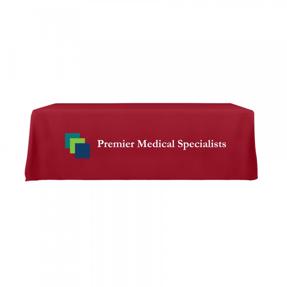 8ft Open-back Fitted Rectangle Table Cloth with Logo