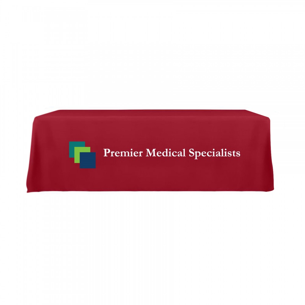 8ft Open-back Fitted Rectangle Table Cloth with Logo 8ft Open-back Fitted Rectangle Table Cloth with Logo
