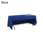 6 FT heat-transfer open-back rectangular table throw with Logo