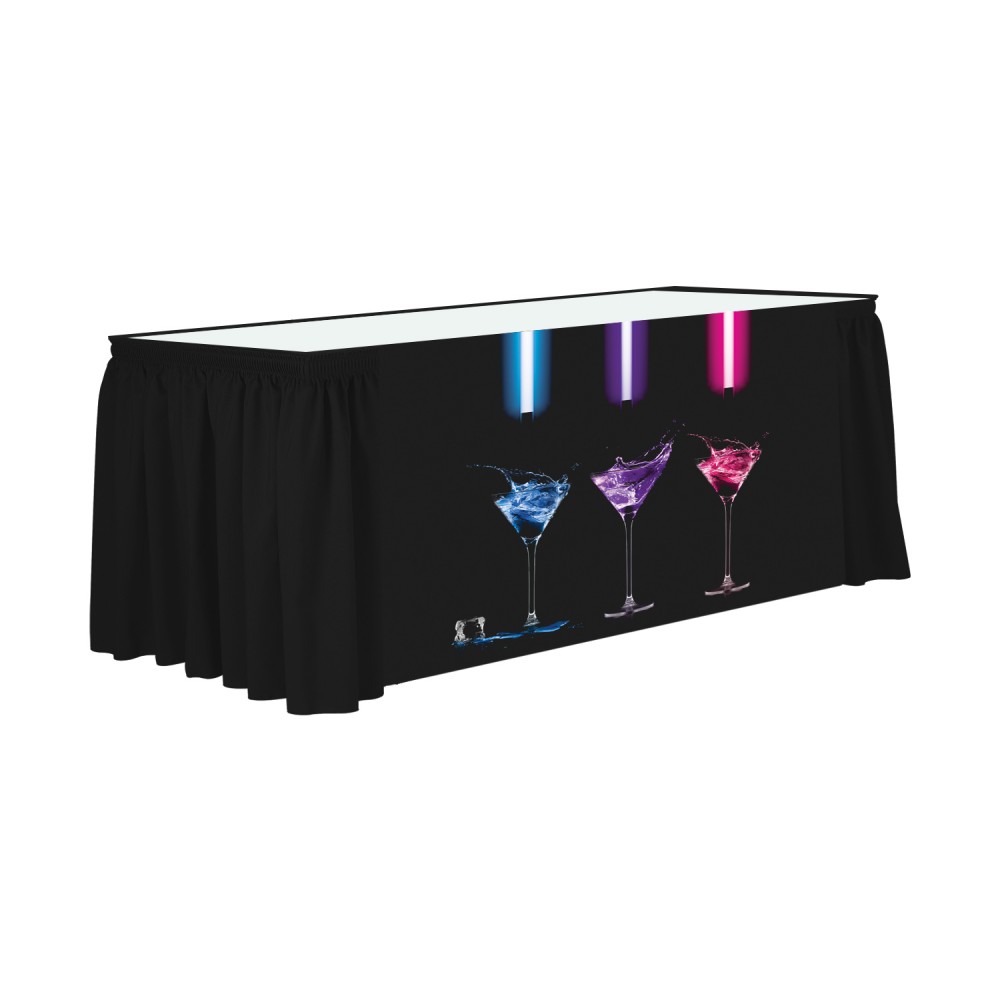 Digital 21' Shirred Table Skirt - Standard Poly Fabric with Logo