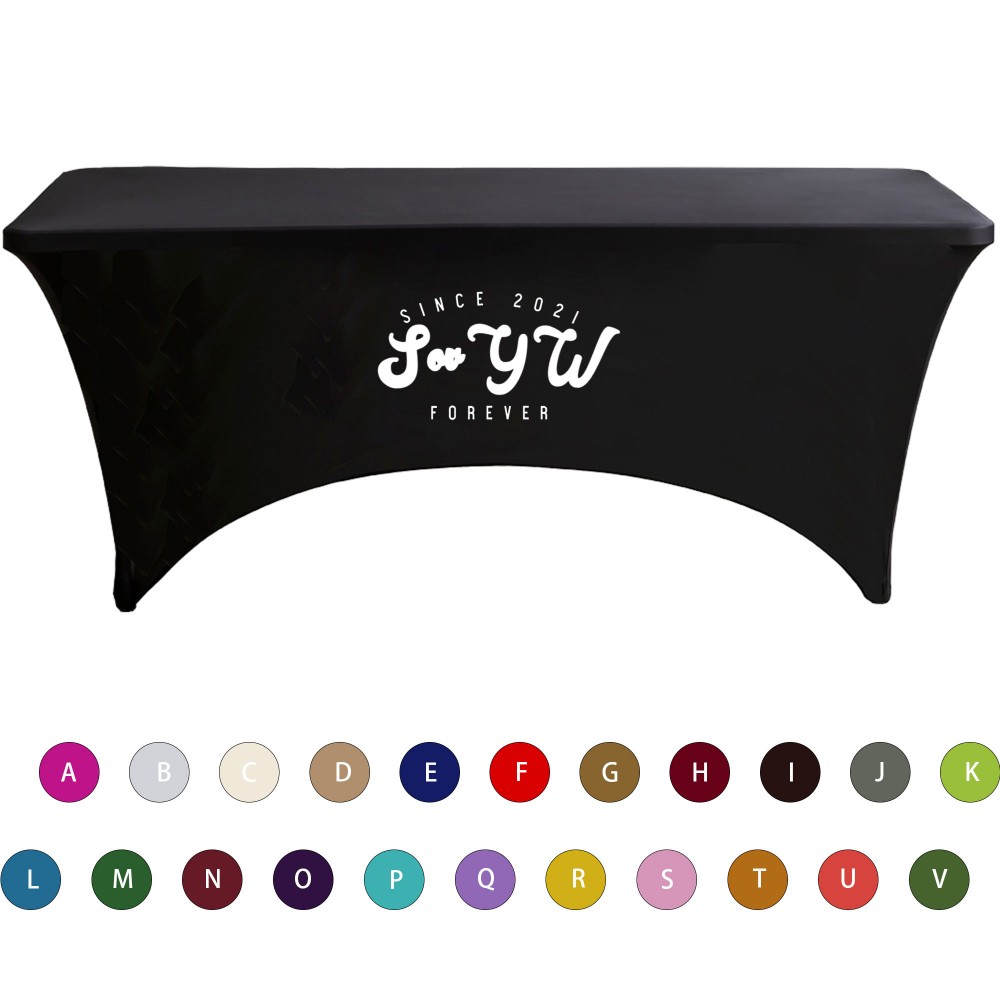 Customized 6FT Stretch Tablecloth Fits Rectangular Table MOQ 1PCS