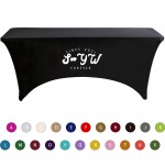 Customized 6FT Stretch Tablecloth Fits Rectangular Table MOQ 1PCS