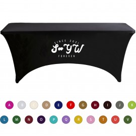 Customized 6FT Stretch Tablecloth Fits Rectangular Table MOQ 1PCS