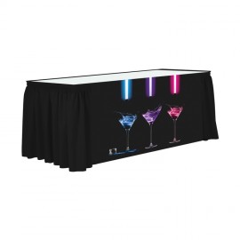 13' Shirred Table Skirt - Front Panel Print with Logo