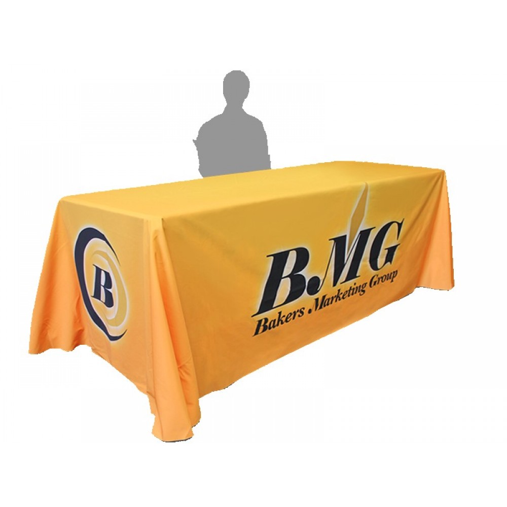 8' Non-Fitted Table Cloth/ Table Cover with Full Color Dye Sublimation with Logo
