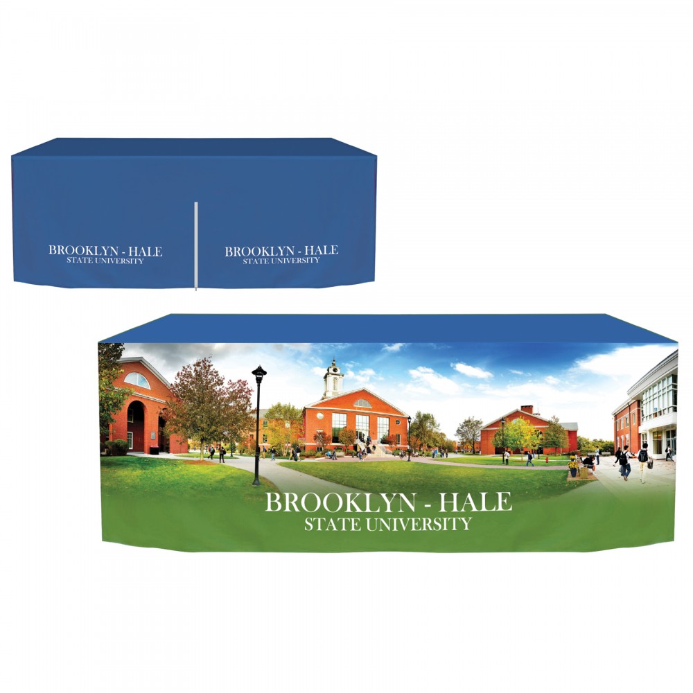 6' Customized Zipper Back Fitted Table Cover with Logo 6' Customized Zipper Back Fitted Table Cover with Logo