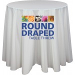 Logo Branded 30" Round Draped Table Throw (48" Diameter)
