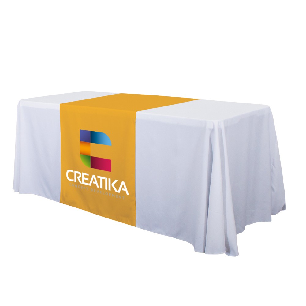 28" LazerLine Table Runner Full-Color Front Only with Logo