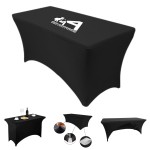 Solid Elastic Stretch Rectangular Tablecloth with Logo