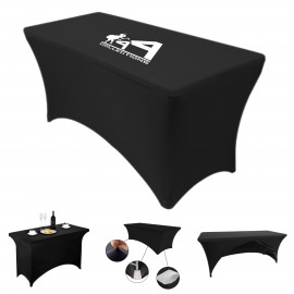 Solid Elastic Stretch Rectangular Tablecloth with Logo  Solid Elastic Stretch Rectangular Tablecloth with Logo