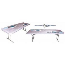 Table Cover Topper Stretch Fitted w/Full Sublimation (8 ft) with Logo  Table Cover Topper Stretch Fitted w/Full Sublimation (8 ft) with Logo