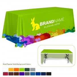 6' Economy Polyester Table Throw with Logo  6