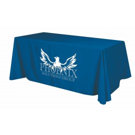 Flat 3-sided Table Cover - fits 6 foot standard table: Polyester with Logo