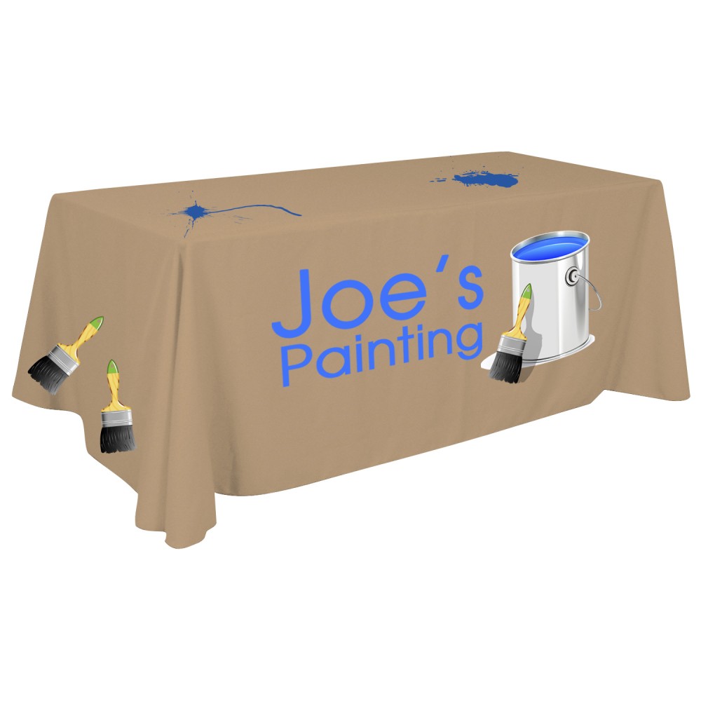 6' x 30" top x 36" H Standard Table Throw (Full Color Print) Dye Sublimation with Logo