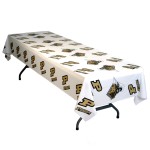 1-Color Printed White Plastic Table Covers with Logo