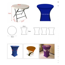 4 Sided Dye Sublimation Round Table Clothes with Logo
