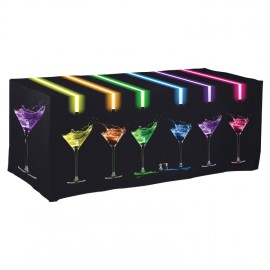 Custom 8' Fully Dye Sublimated Fitted Deluxe Table Cover w/No Pleats  Custom 8