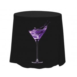 114" Fully Dye Sublimated Round Poly Table Cover with Logo  114" Fully Dye Sublimated Round Poly Table Cover with Logo