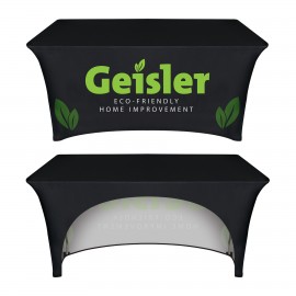 Custom 6' Customized Open Back Stretch Style Table Cover  Custom 6