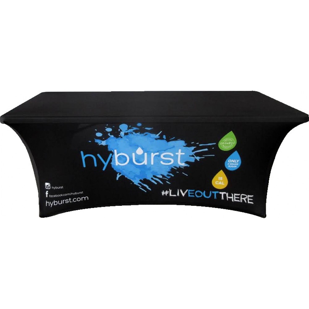 Logo Branded Zipper Back 4 Sided Stretch Table Cover (4' x 2.5') Logo Branded Zipper Back 4 Sided Stretch Table Cover (4' x 2.5')