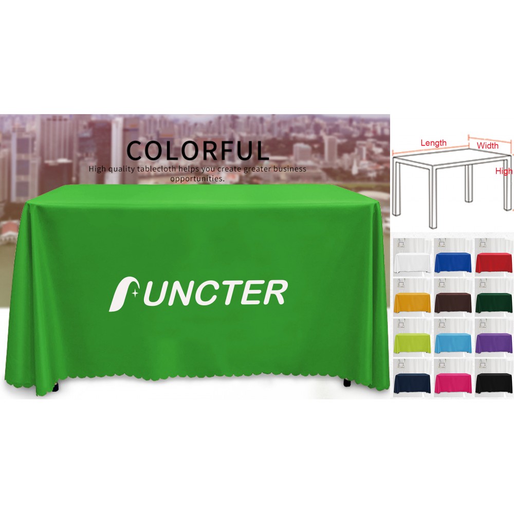 6FT Premium Convertible Standard Table Cover (Full Color Dye Sublimation)-4 Sided with Logo