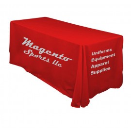Custom 6' Print Cut Tablecloth w/ Imprint Pricing Included - No Minimum!  Custom 6