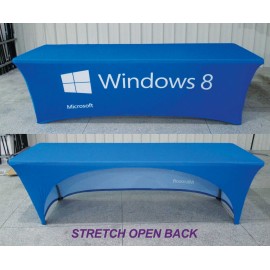 8' Stretch Slim Fit Fully Printed Tablecloth with Logo  8