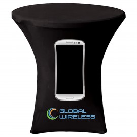 Logo Branded 31.9" x 43.3" Round Stretch Table Cover  Logo Branded 31.9" x 43.3" Round Stretch Table Cover