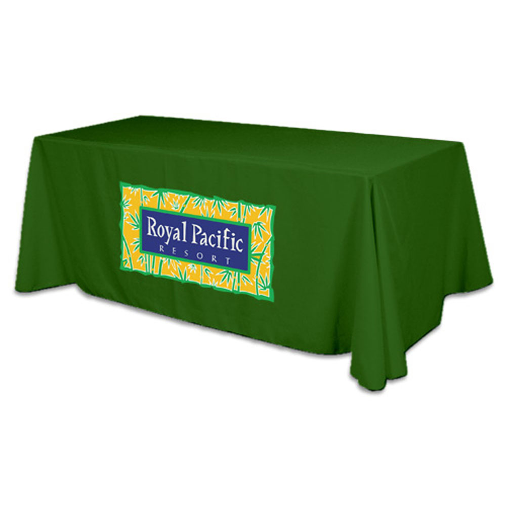 Custom Flat 4-sided Table Cover - fits 8 foot standard table: Polyester