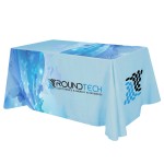 Flat All Over Dye Sub Table Cover - 4-sided, fits 6' table with Logo