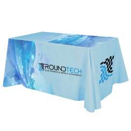 Flat All Over Dye Sub Table Cover - 4-sided, fits 6' table with Logo