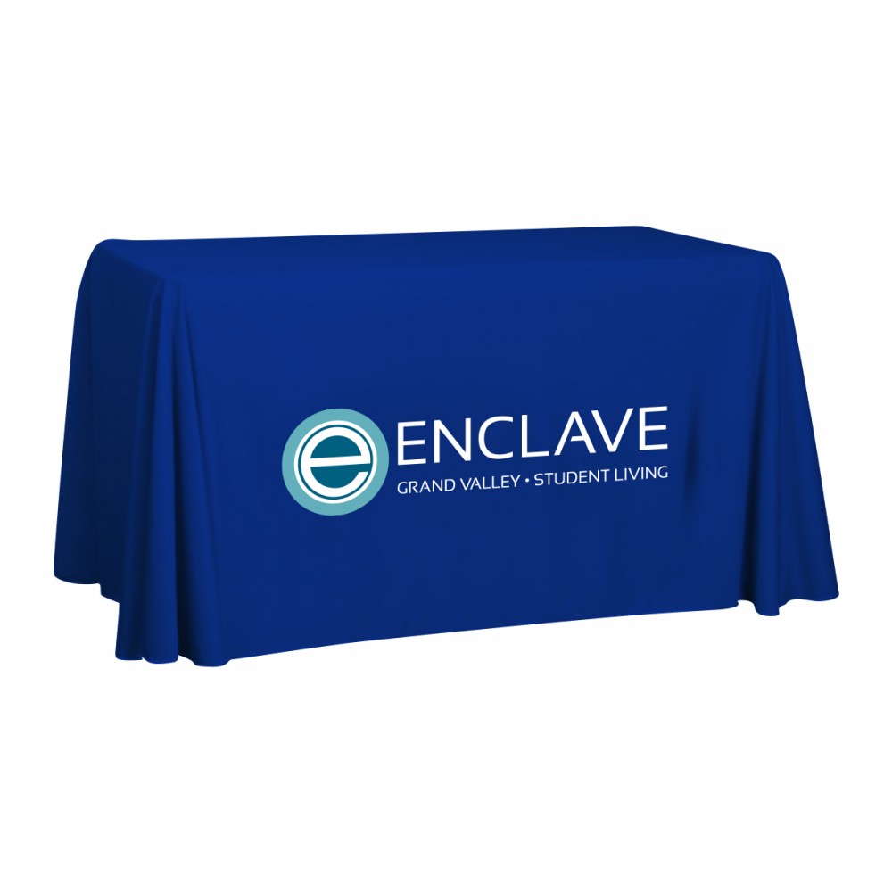 Royal Blue 4' Standard Table Throw (Full-Color Dynamic Adhesion) Custom Imprinted Royal Blue 4' Standard Table Throw (Full-Color Dynamic Adhesion) Custom Imprinted