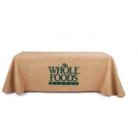 6' Custom Printed Burlap Table Throw - Single Color Print with Logo