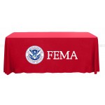 6' Premium PolyKnit Throw Style Table Cover w/Full Color Logo (72"x30"x29") with Logo
