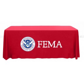 6' Premium PolyKnit Throw Style Table Cover w/Full Color Logo (72"x30"x29") with Logo  6