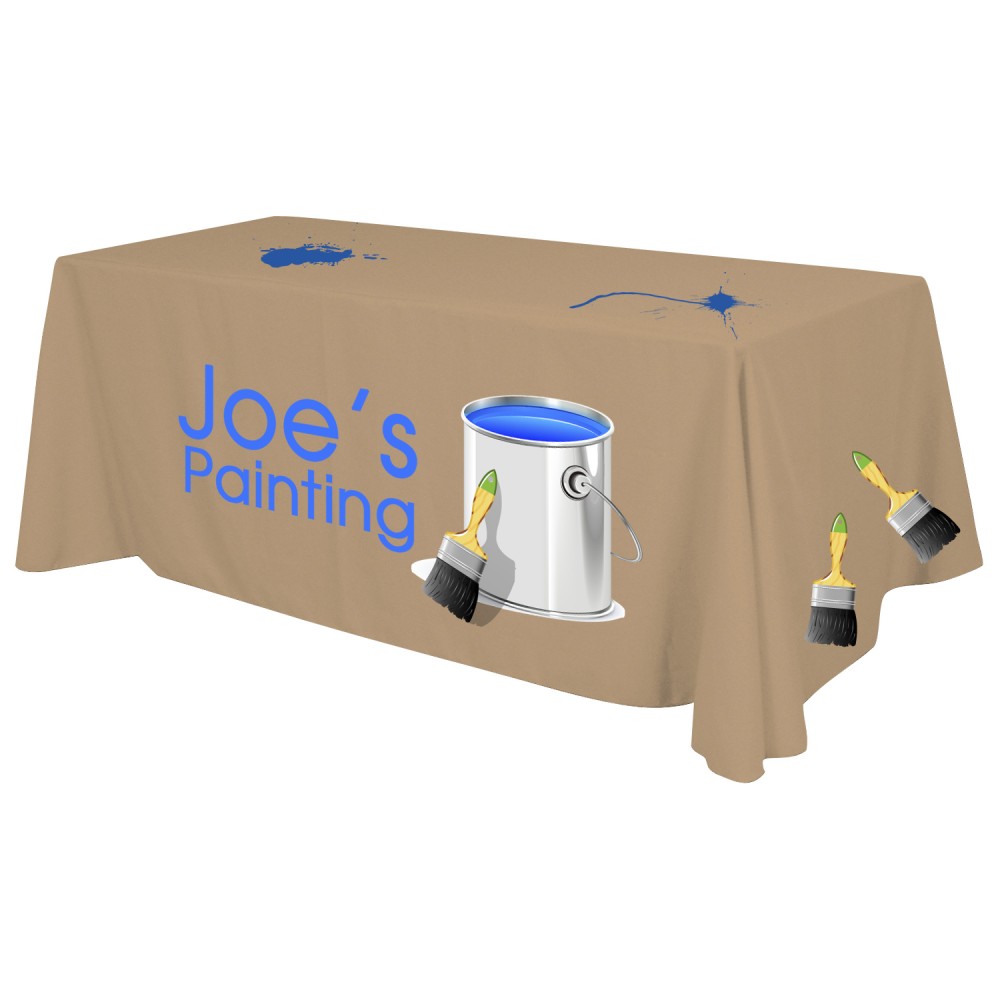 Custom Imprinted 4' x 30" top x 36" H Standard Table Throw (Full Color Print) Dye Sublimation Custom Imprinted 4' x 30" top x 36" H Standard Table Throw (Full Color Print) Dye Sublimation