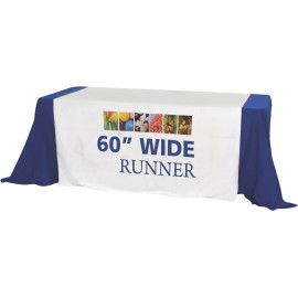 60" Wide Full Coverage Table Runner with Logo  60" Wide Full Coverage Table Runner with Logo