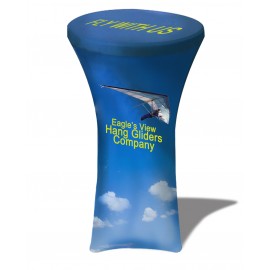 30" Top x 42" High Round Stretch Table Throw - Dye Sublimation - Made in the USA with Logo  30" Top x 42" High Round Stretch Table Throw - Dye Sublimation - Made in the USA with Logo