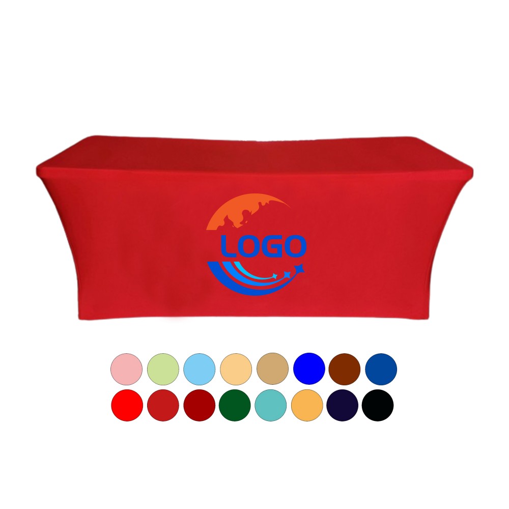 MOQ 1pcs 6 Feet Solid Color Stretch Envelops The Tablecloth with Logo