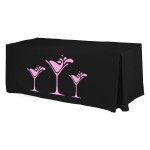 4' Fitted Economy-ONE Table Cover - 1 Color Heat Transfer with Logo
