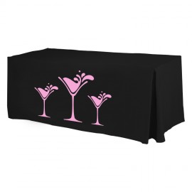 4' Fitted Economy-ONE Table Cover - 1 Color Heat Transfer with Logo  4