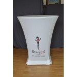 Logo Branded 36" Round Spandex Styled Contour Fitted Display Cloth Bistro Height w/ Printed Logo