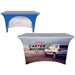 4' Customized Open Back Stretch Style Table Cover with Logo